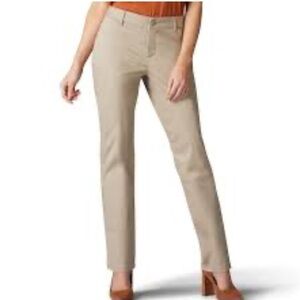 Lee Natural Fit Beige Khaki Business Casual Cropped Pants